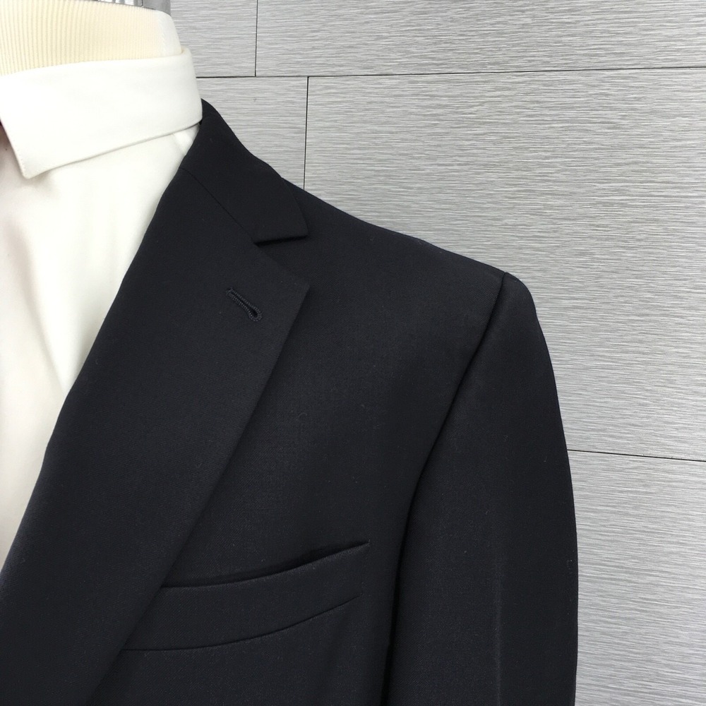 Jos A Bank Men's Gordon 100% Wool Gold 2 Button Blazer Size 44L Black